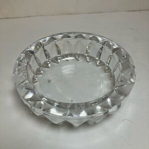 Crystal‎ Ashtray Faceted Design Clear Elegant Statement Barware Vintage Inspired